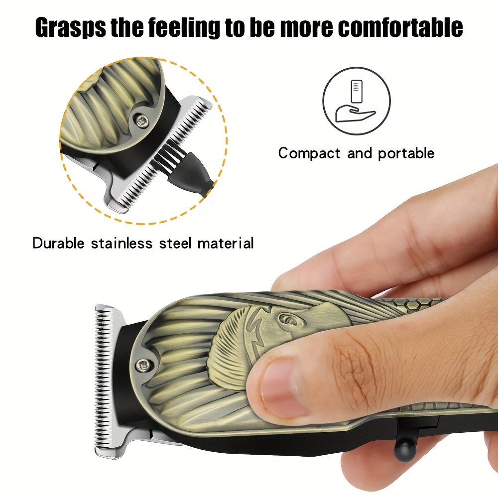 tondeuse à cheveux professionnelle sans fil pour hommes, ensemble de coupe avec rasoir à foil, tondeuse nasale, tondeuse rechargeable, led tondeuse à cheveux professionnelle sans fil pour hommes, ensemble de coupe avec rasoir à foil, tondeuse nasale, tondeuse rechargeable, led