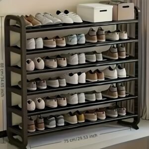 porte chaussures luxe gain de place multi niveaux haute qualité, capacité jusqu'à 30 paires, design fin durable, artisanat fer multicouche sans bois, adapté pour entrée et dortoir, compatible avec salon rangement étagé