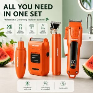kit de toilettage électrique sans fil 4 en 1 pour hommes weeme avec tondeuse à cheveux, coupe barbe, tondeuse à poils de nez et rasoir électrique, système de coiffeur professionnel pour la maison, cadeau pour hommes