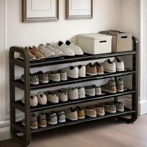porte chaussures luxe gain de place multi niveaux haute qualité, capacité jusqu'à 30 paires, design fin durable, artisanat fer multicouche sans bois, adapté pour entrée et dortoir, compatible avec salon rangement étagé