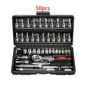 ensemble d’outils de réparation automobile 50/63/226 pièces, clé à cliquet, douilles sae métriques 1/2", 1/4", 3/8", outils professionnels pour ingénieurs, adapté aux projets, maison, garage, entretien et réparation de véhicules, outils d’urgence routière