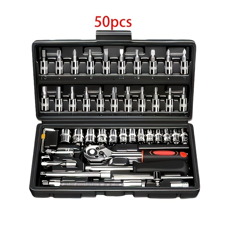 ensemble d’outils de réparation automobile 50/63/226 pièces, clé à cliquet, douilles sae métriques 1/2", 1/4", 3/8", outils professionnels pour ingénieurs, adapté aux projets, maison, garage, entretien et réparation de véhicules, outils d’urgence routière ensemble d’outils de réparation automobile 50/63/226 pièces, clé à cliquet, douilles sae métriques 1/2", 1/4", 3/8", outils professionnels pour ingénieurs, adapté aux projets, maison, garage, entretien et réparation de véhicules, outils d’urgence routière