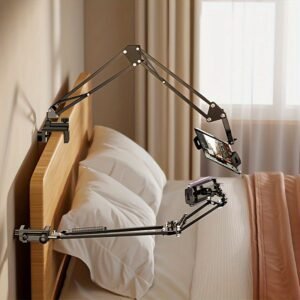 Maison support de bureau étendu, support de tablette à long bras, support de table de chevet, adapté pour ipad, support de smartphone, support de téléphone paresseux, support de chevet, support mécanique en porte à faux