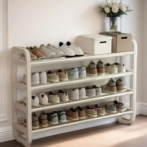 porte chaussures luxe gain de place multi niveaux haute qualité, capacité jusqu'à 30 paires, design fin durable, artisanat fer multicouche sans bois, adapté pour entrée et dortoir, compatible avec salon rangement étagé