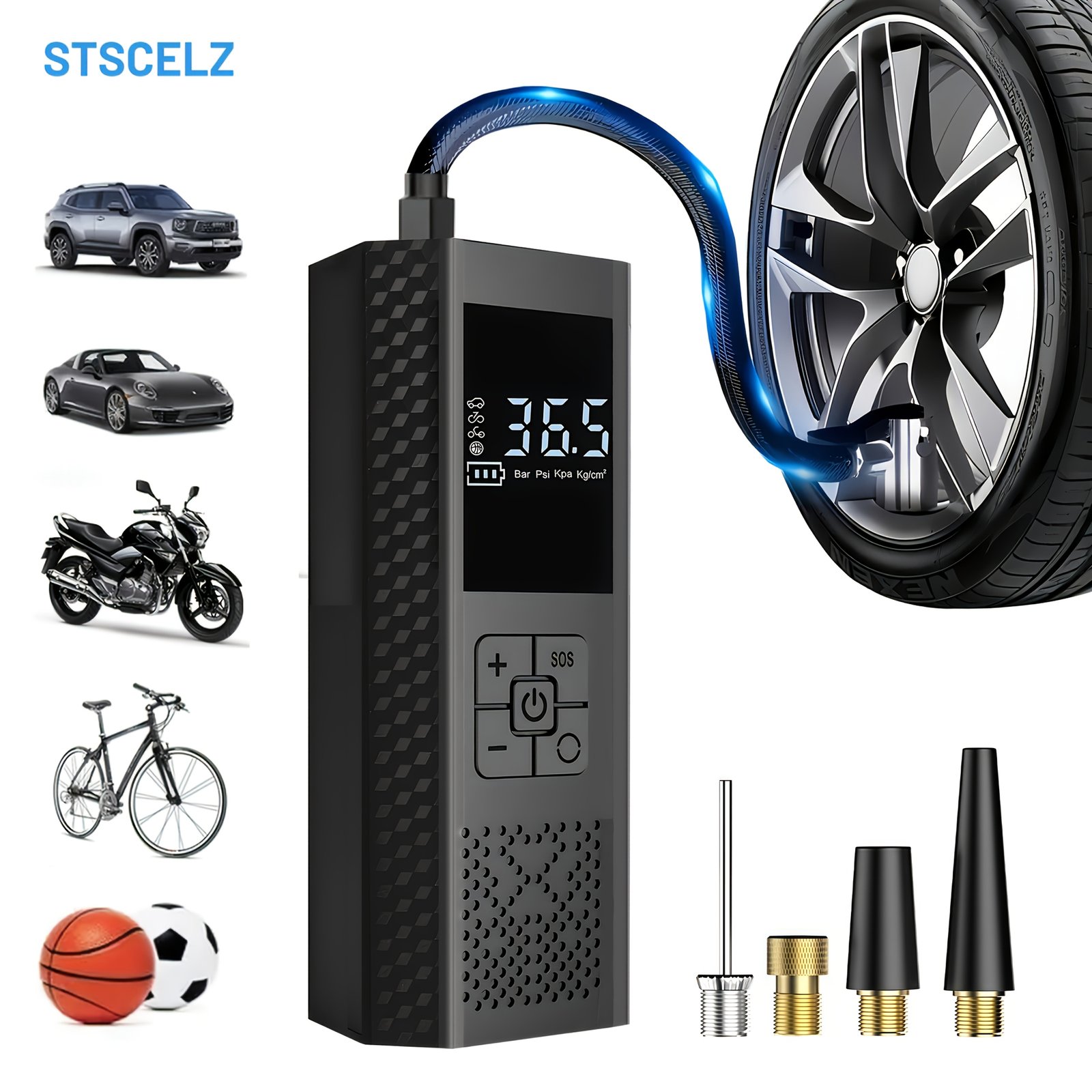 compresseur d'air portable 150 psi avec manomètre et affichage led gonfleur de pneus sans fil intelligent à une touche 3 fois plus rapide, alimenté usb, batterie rechargeable compresseur d'air portable 150 psi avec manomètre et affichage led gonfleur de pneus sans fil intelligent à une touche 3 fois plus rapide, alimenté usb, batterie rechargeable