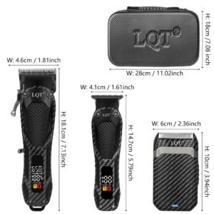 kit de rasage sans fil lqt 2/3 pièces en fibre de carbone pour hommes, tondeuse précision en t, affichage led et rasoir à barbe, usb basse tension pour usage domestique, cadeau pour hommes (2/3 pièces)