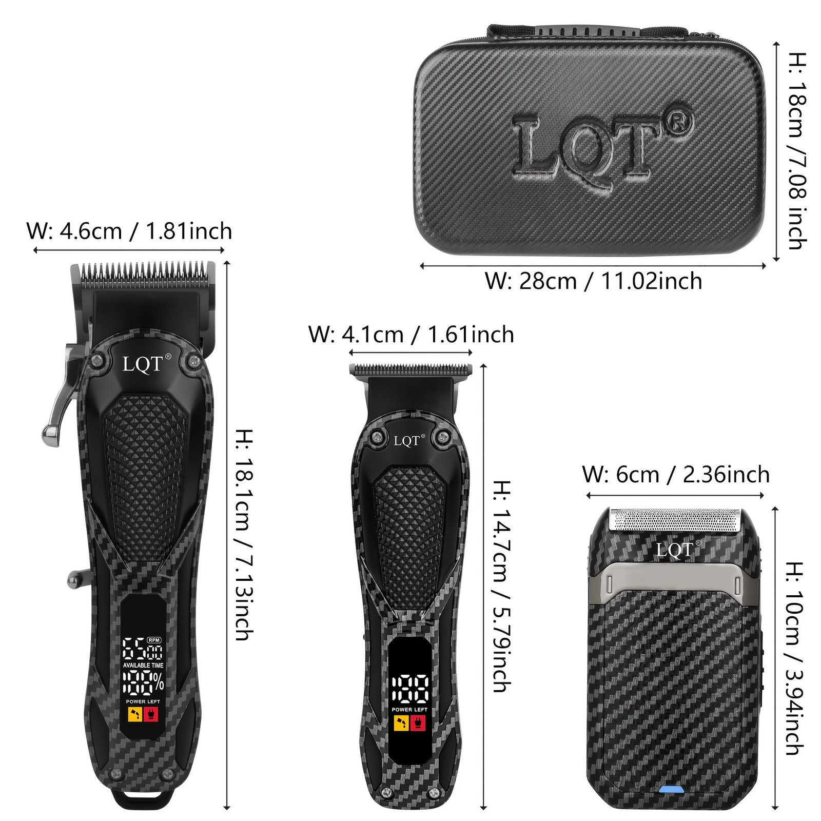 kit de rasage sans fil lqt 2/3 pièces en fibre de carbone pour hommes, tondeuse précision en t, affichage led et rasoir à barbe, usb basse tension pour usage domestique, cadeau pour hommes (2/3 pièces) kit de rasage sans fil lqt 2/3 pièces en fibre de carbone pour hommes, tondeuse précision en t, affichage led et rasoir à barbe, usb basse tension pour usage domestique, cadeau pour hommes (2/3 pièces)