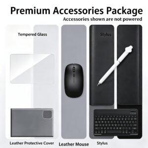 tablette 2 en 1 android 15 2026 de 10,1 pouces avec clavier, souris, étui de protection et stylet, 24 gbram + 128 go rom, processeur octa core, écran ips hd, double caméra hd, tablette système android, tablette, pad