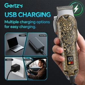 [cadeau fête des pères] tondeuse professionnelle pour hommes rechargeable, tondeuse à lame, tondeuse de précision et tondeuse à poils de nez ensemble de 4 pièces en or, idéal pour usage à domicile et en salon de coiffure incluant un peigne limité, cadeau idéal pour la fête des pères