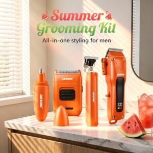 kit de toilettage électrique sans fil 4 en 1 pour hommes weeme avec tondeuse à cheveux, coupe barbe, tondeuse à poils de nez et rasoir électrique, système de coiffeur professionnel pour la maison, cadeau pour hommes