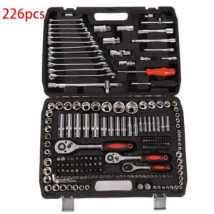 ensemble d’outils de réparation automobile 50/63/226 pièces, clé à cliquet, douilles sae métriques 1/2", 1/4", 3/8", outils professionnels pour ingénieurs, adapté aux projets, maison, garage, entretien et réparation de véhicules, outils d’urgence routière