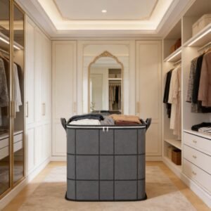 2pcs grands sacs de rangement pour linge, ensemble combiné de 100l et 180l, coutures aléatoires noires ou grises, boîte de rangement pliable avec double fermeture Éclair et poignées, convient pour le déplacement, les voyages, le rangement sous le lit pour couvertures et linge de maison