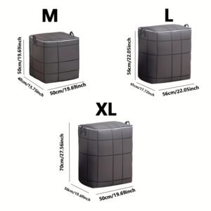 2pcs grands sacs de rangement pour linge, ensemble combiné de 100l et 180l, coutures aléatoires noires ou grises, boîte de rangement pliable avec double fermeture Éclair et poignées, convient pour le déplacement, les voyages, le rangement sous le lit pour couvertures et linge de maison