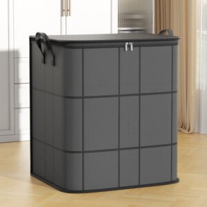 2pcs grands sacs de rangement pour linge, ensemble combiné de 100l et 180l, coutures aléatoires noires ou grises, boîte de rangement pliable avec double fermeture Éclair et poignées, convient pour le déplacement, les voyages, le rangement sous le lit pour couvertures et linge de maison