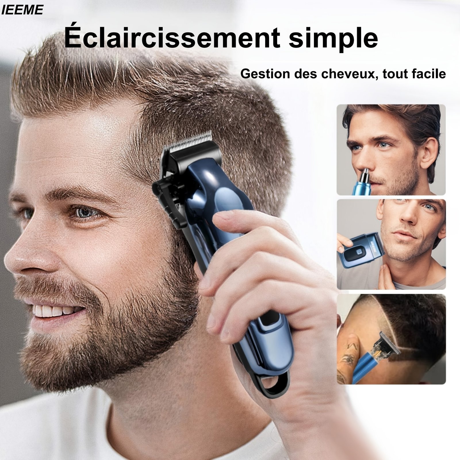 lot de 4 pièces bleu kit de toilettage électrique rechargeable weeme pour hommes tondeuse à cheveux, rasoir électrique à lames, tondeuse à barbe, ensemble tondeuse pour oreilles et nez, chargement usb cadeau parfait pour les fêtes, la fête des pères, pour hommes, essentiels pour le camping lot de 4 pièces bleu kit de toilettage électrique rechargeable weeme pour hommes tondeuse à cheveux, rasoir électrique à lames, tondeuse à barbe, ensemble tondeuse pour oreilles et nez, chargement usb cadeau parfait pour les fêtes, la fête des pères, pour hommes, essentiels pour le camping