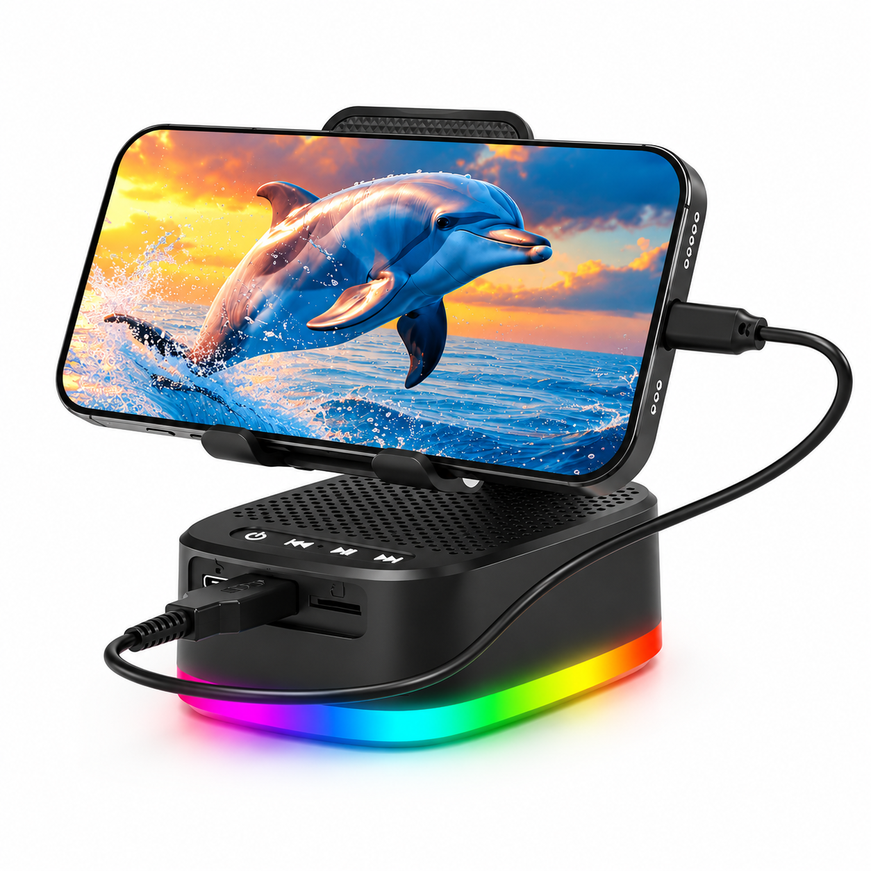 newrixing enceintes sans fil 6w avec support de téléphone, double appairage, batterie 3000mah, batterie externe de secours, prise en charge bt, tf, lecture usb, 7 heures d'autonomie, qualité sonore hi fi, stéréo puissant et basses profondes, chargement usb c, équipées de lumières rgb newrixing enceintes sans fil 6w avec support de téléphone, double appairage, batterie 3000mah, batterie externe de secours, prise en charge bt, tf, lecture usb, 7 heures d'autonomie, qualité sonore hi fi, stéréo puissant et basses profondes, chargement usb c, équipées de lumières rgb